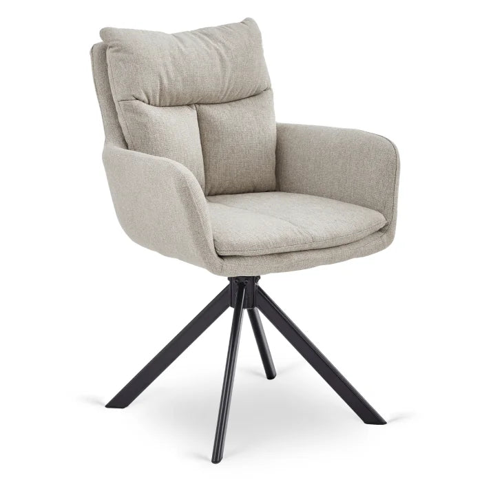Elite PAUL Modern Upholstered Swivel Chair- Beige