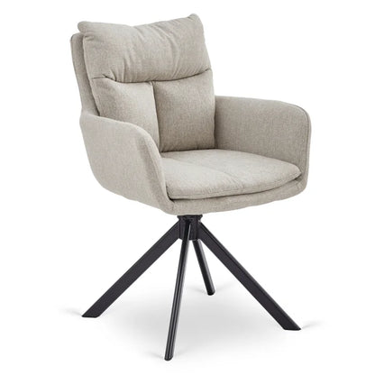 Elite PAUL Modern Upholstered Swivel Chair- Beige