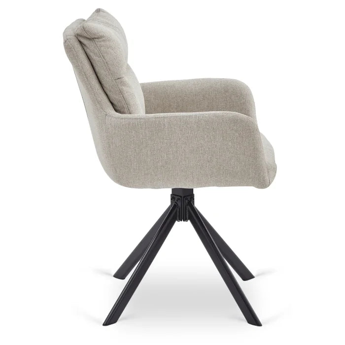 Elite PAUL Modern Upholstered Swivel Chair- Beige