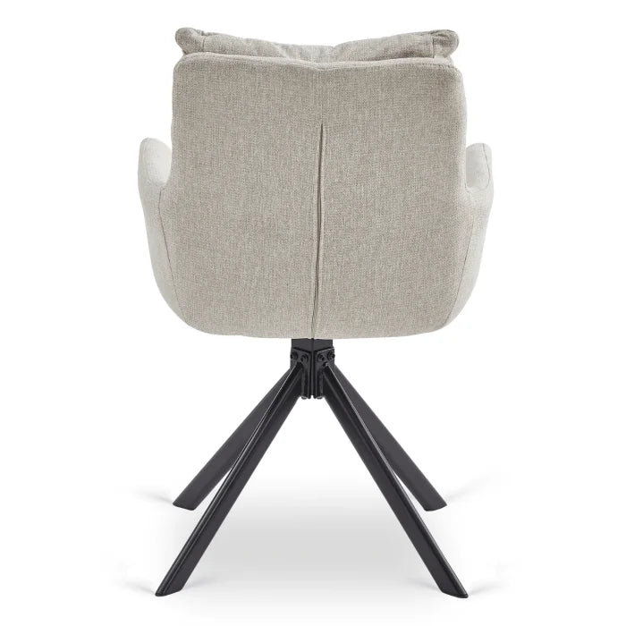Elite PAUL Modern Upholstered Swivel Chair- Beige