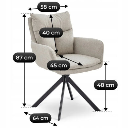 Elite PAUL Modern Upholstered Swivel Chair- Beige