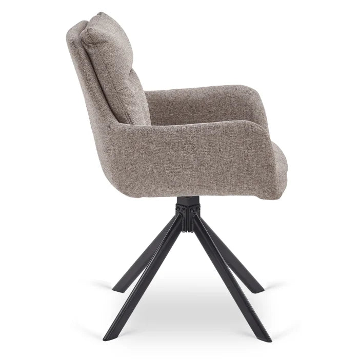 Elite PAUL Modern Upholstered Swivel Chair - Light Brown