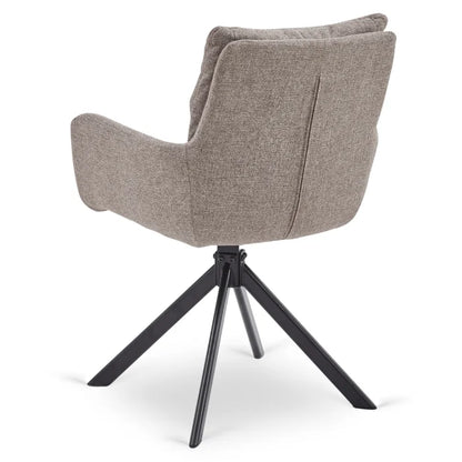 Elite PAUL Modern Upholstered Swivel Chair - Light Brown