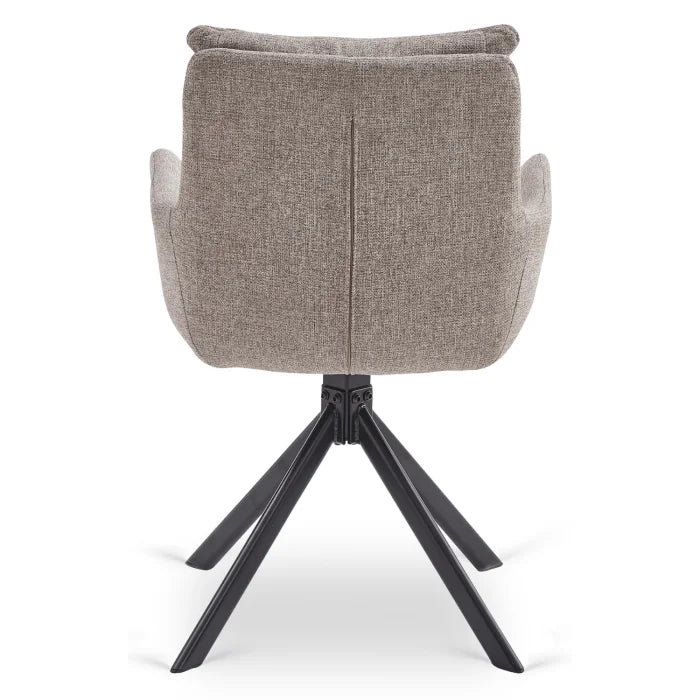Elite PAUL Modern Upholstered Swivel Chair - Light Brown