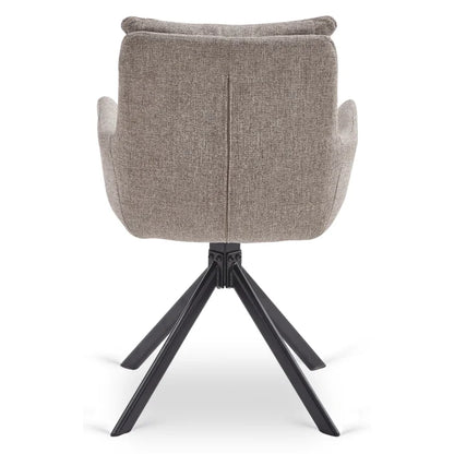 Elite PAUL Modern Upholstered Swivel Chair - Light Brown