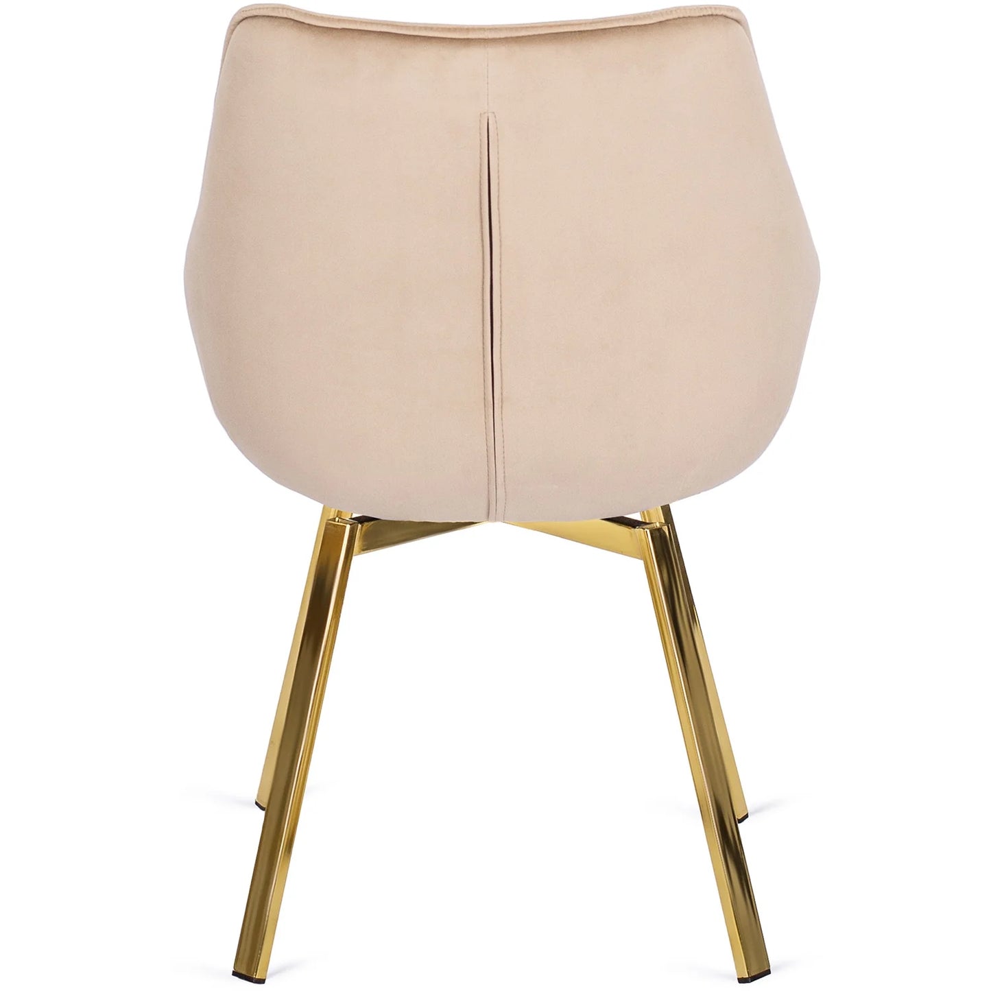 Elite MIA Swivel Velvet Chair – Luxurious Beige & Gold Design