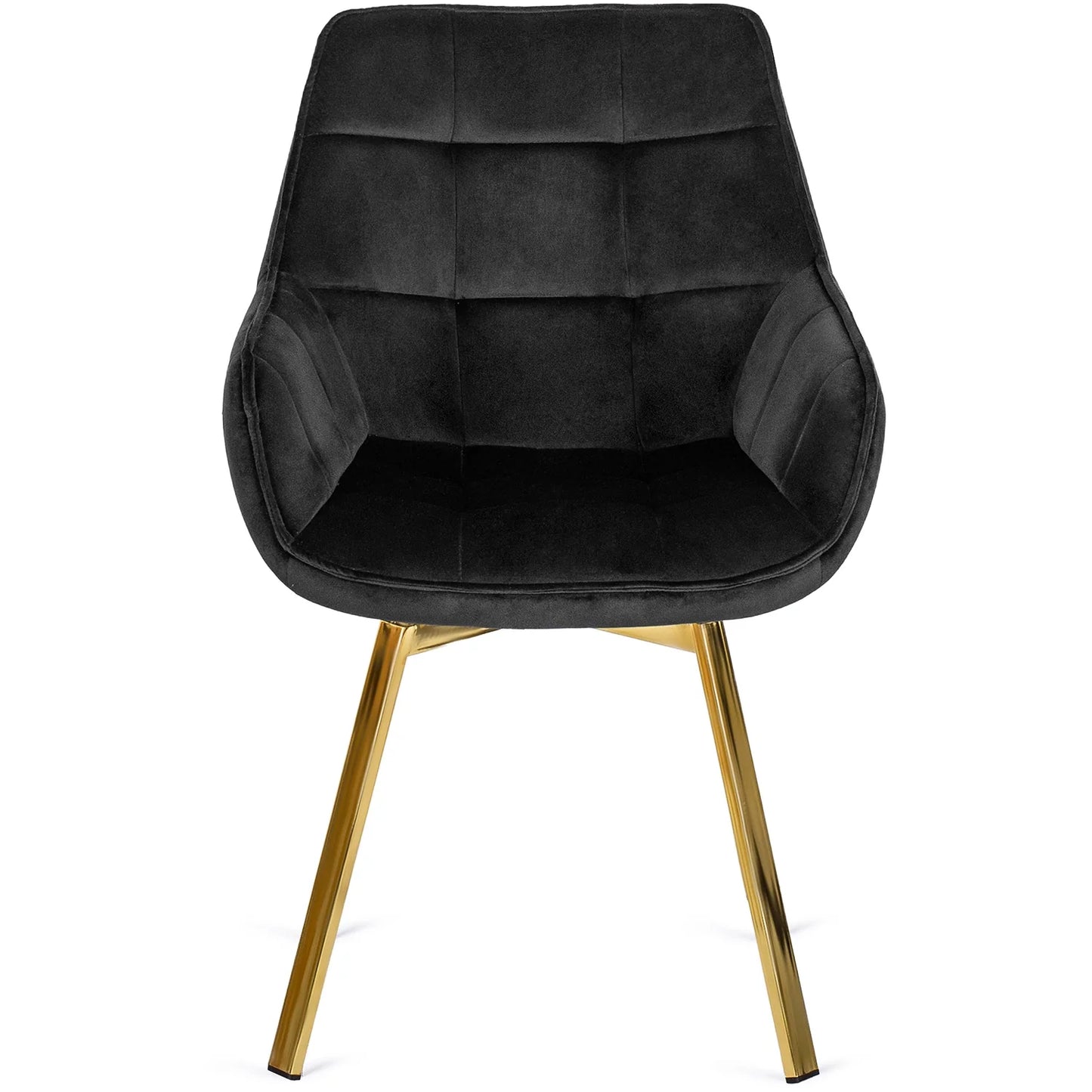 Elite MIA Swivel Velvet Chair – Luxurious Black & Gold Design