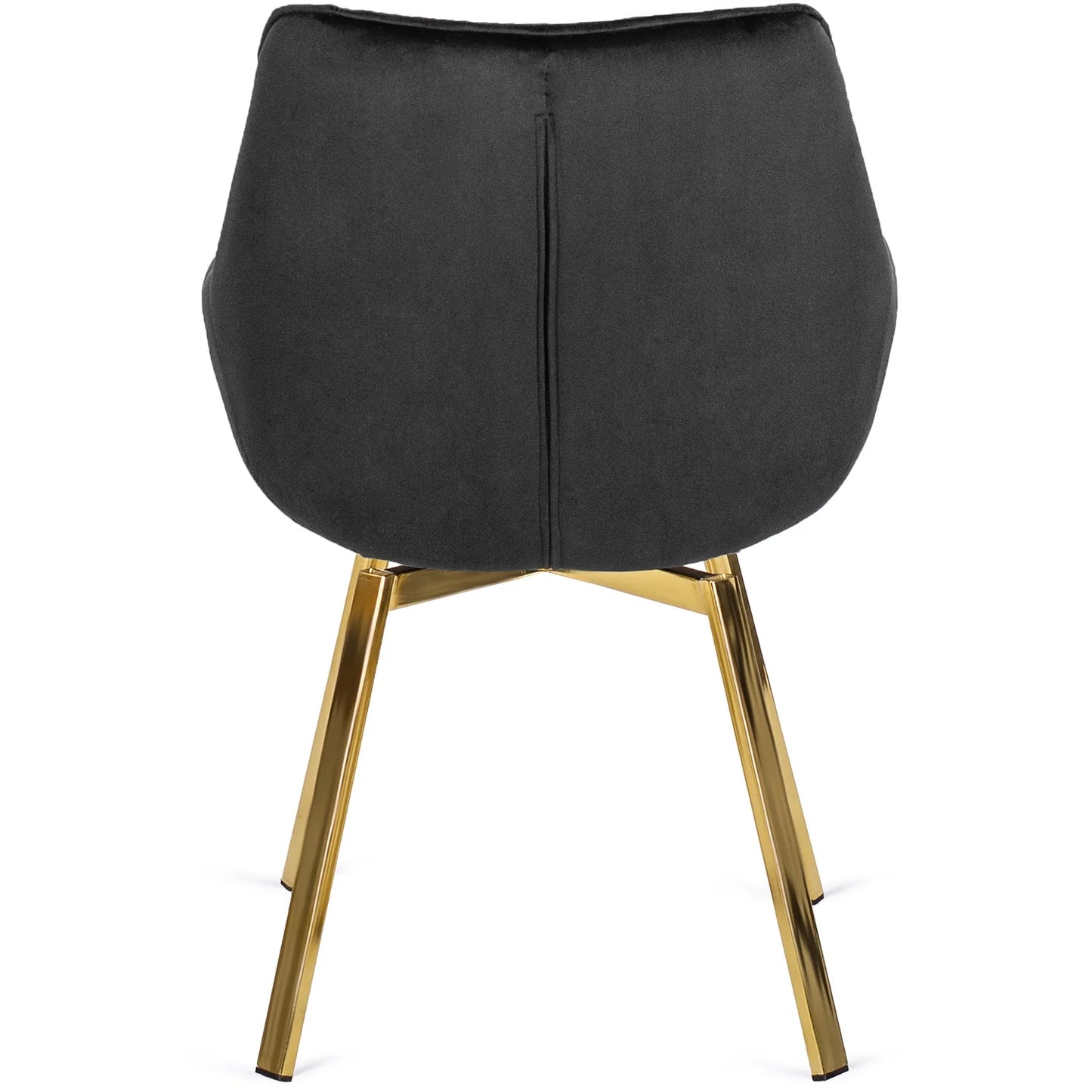Elite MIA Swivel Velvet Chair – Luxurious Black & Gold Design