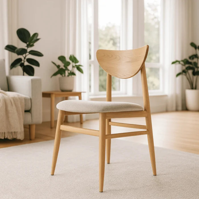 Elite BRAGA Upholstered Bentwood Chair Oak / Cream – Classic Retro