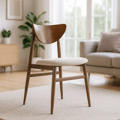 Elite BBRAGA Upholstered Bentwood Chair Walnut / Cream – Classic Retro