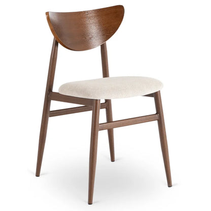 Elite BBRAGA Upholstered Bentwood Chair Walnut / Cream – Classic Retro