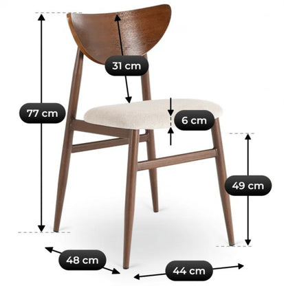 Elite BBRAGA Upholstered Bentwood Chair Walnut / Cream – Classic Retro