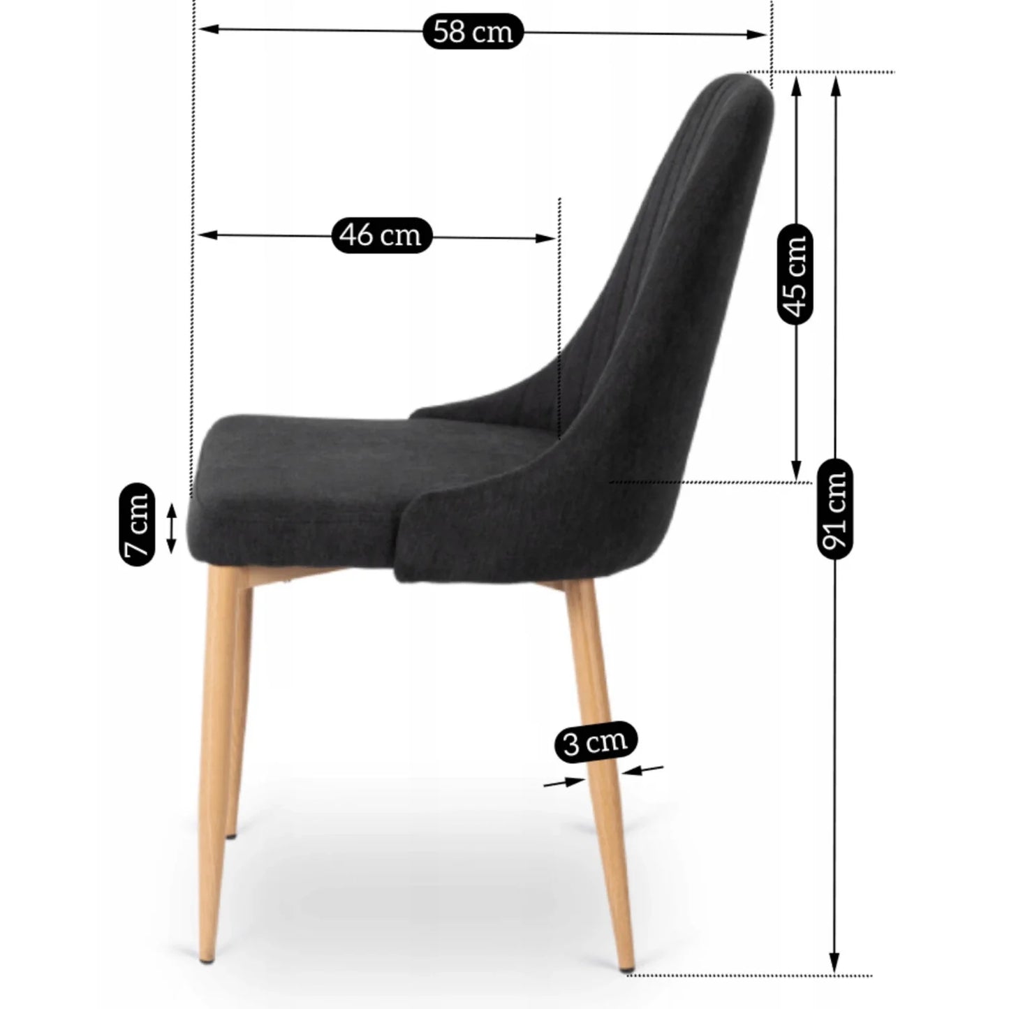 Elite TORINO Black Fabric Chair – A Stylish & Comfortable Seating Choice