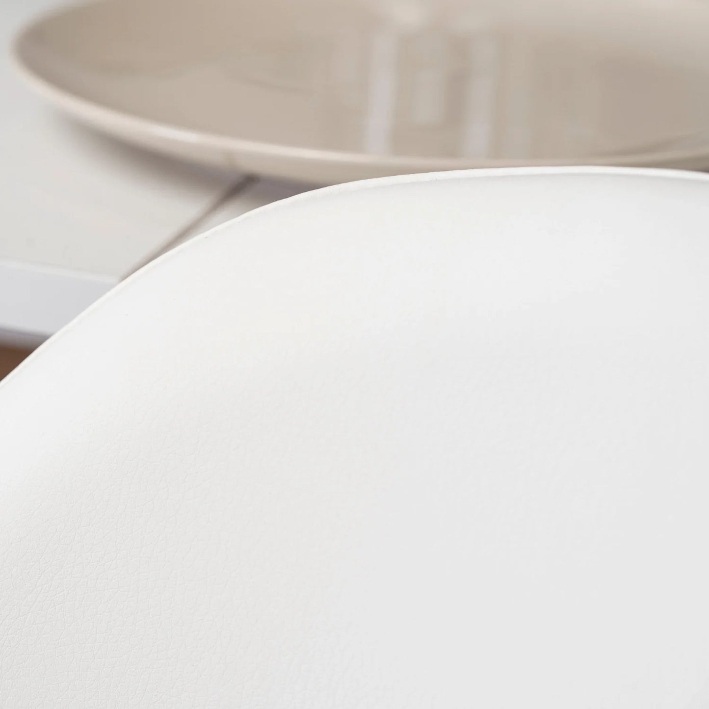 Elite WILLY Chair – White Eco-Leather & Golden Oak Frame