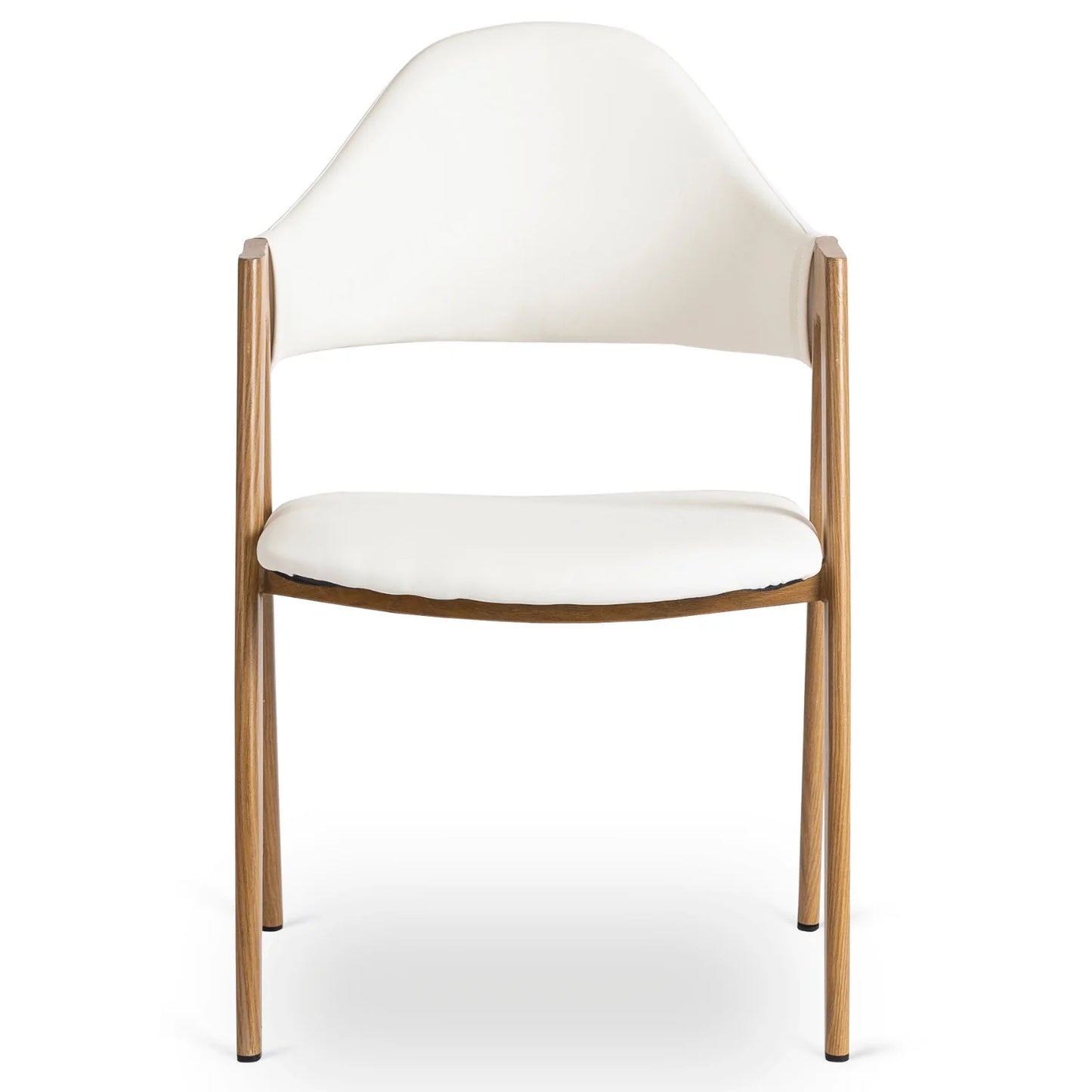 Elite WILLY Chair – White Eco-Leather & Golden Oak Frame