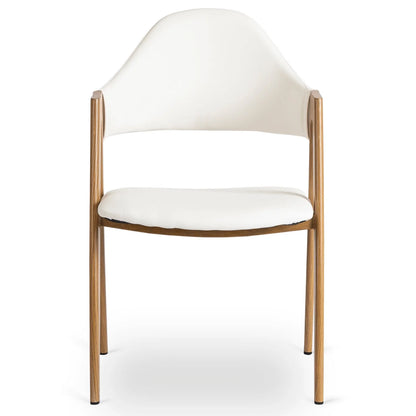 Elite WILLY Chair – White Eco-Leather & Golden Oak Frame