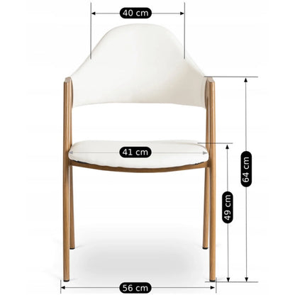 Elite WILLY Chair – White Eco-Leather & Golden Oak Frame