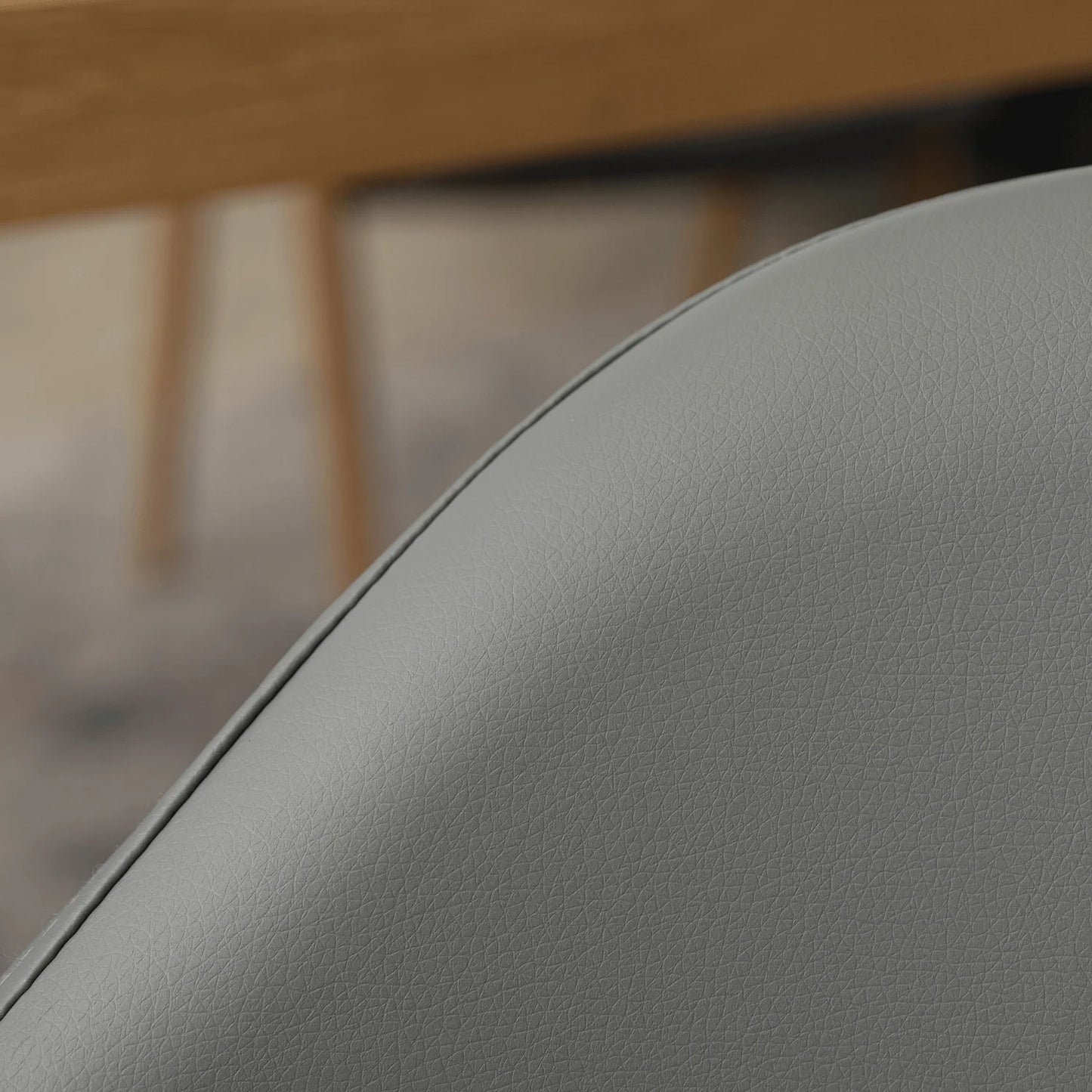 Elite WILLY Chair – Grey Eco-Leather & Golden Oak Frame