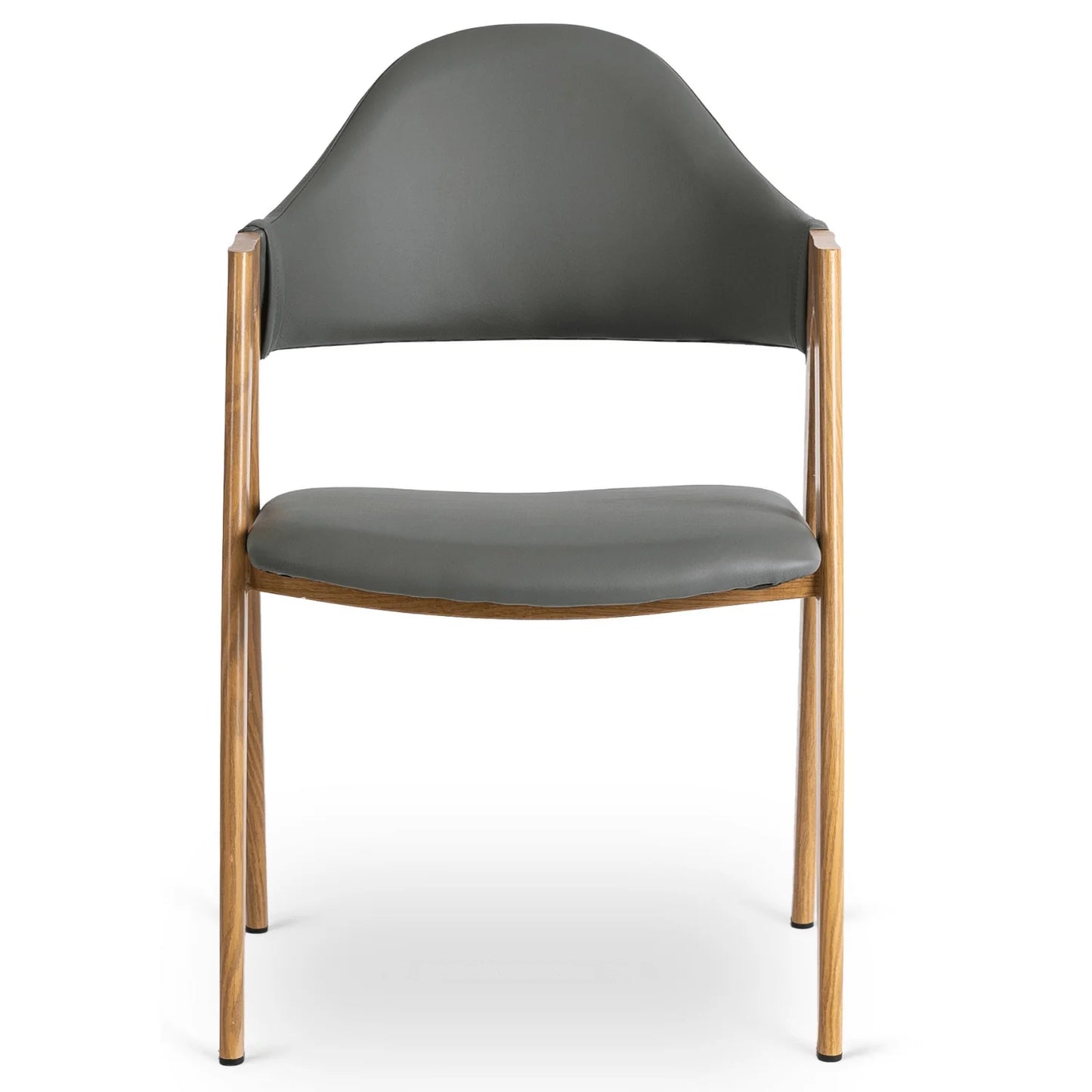 Elite WILLY Chair – Grey Eco-Leather & Golden Oak Frame