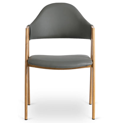 Elite WILLY Chair – Grey Eco-Leather & Golden Oak Frame