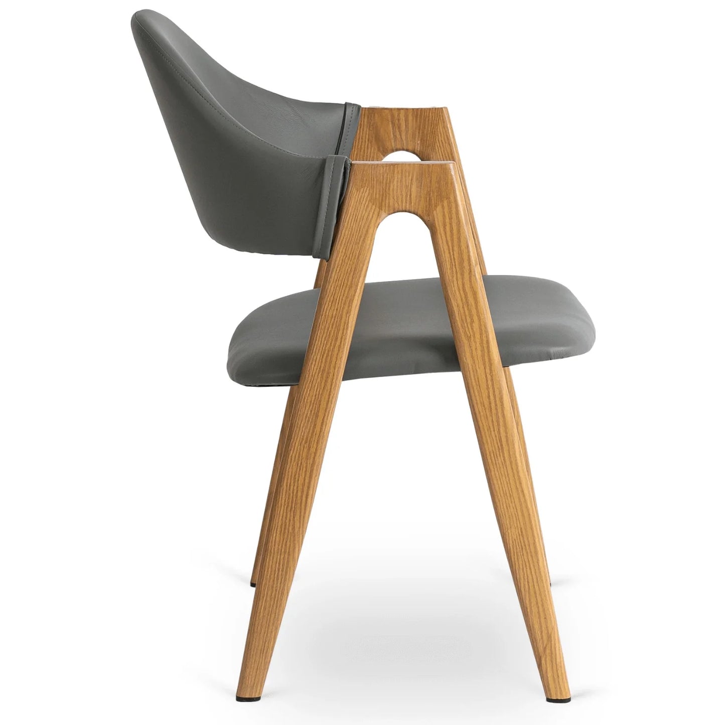 Elite WILLY Chair – Grey Eco-Leather & Golden Oak Frame