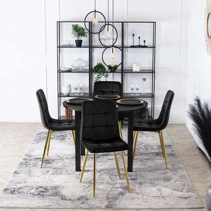 Elite YORK Black Velvet Chair – Bold Elegance with a Luxurious Touch