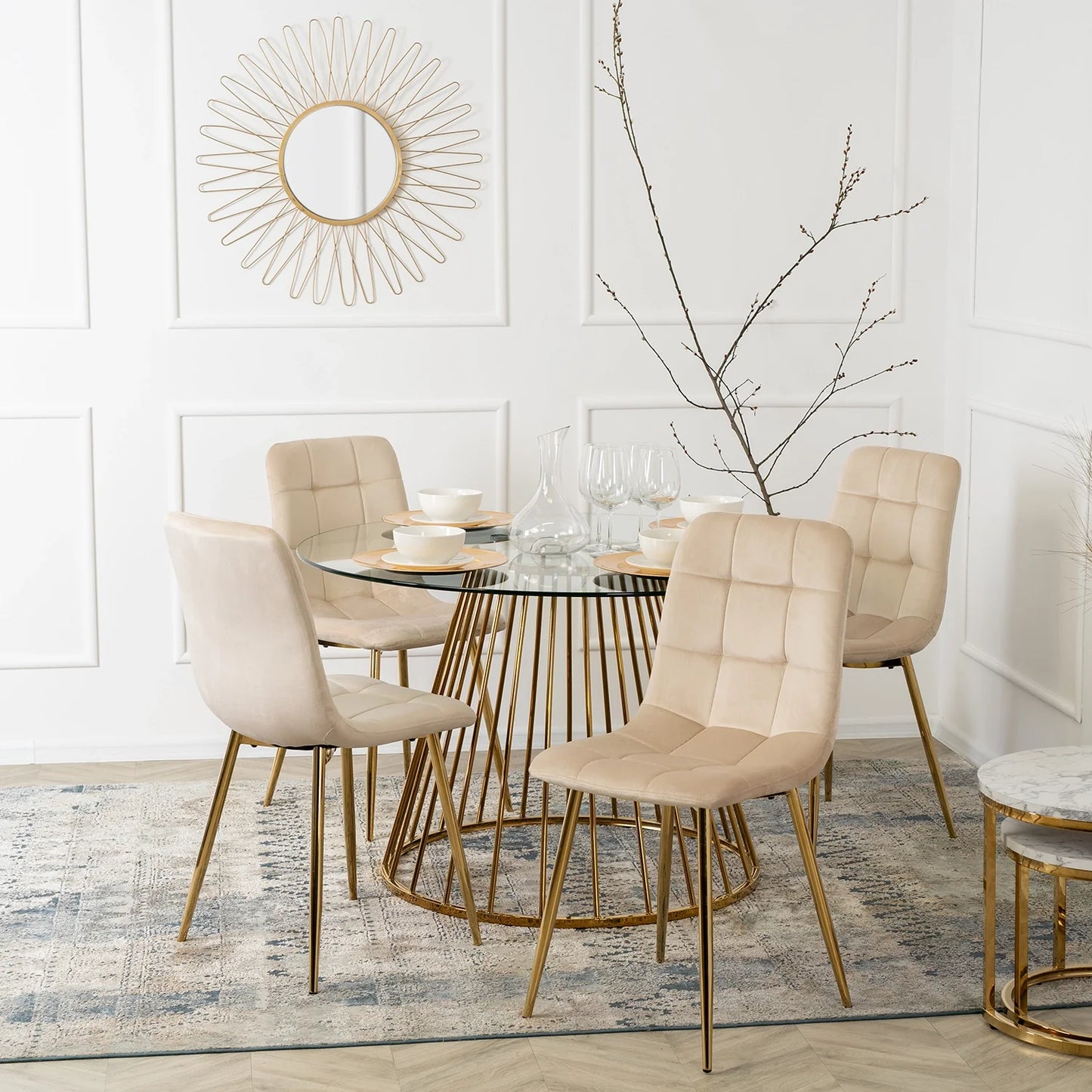 Elite YORK Cream Velvet Chair – A Perfect Fusion of Elegance & Comfort