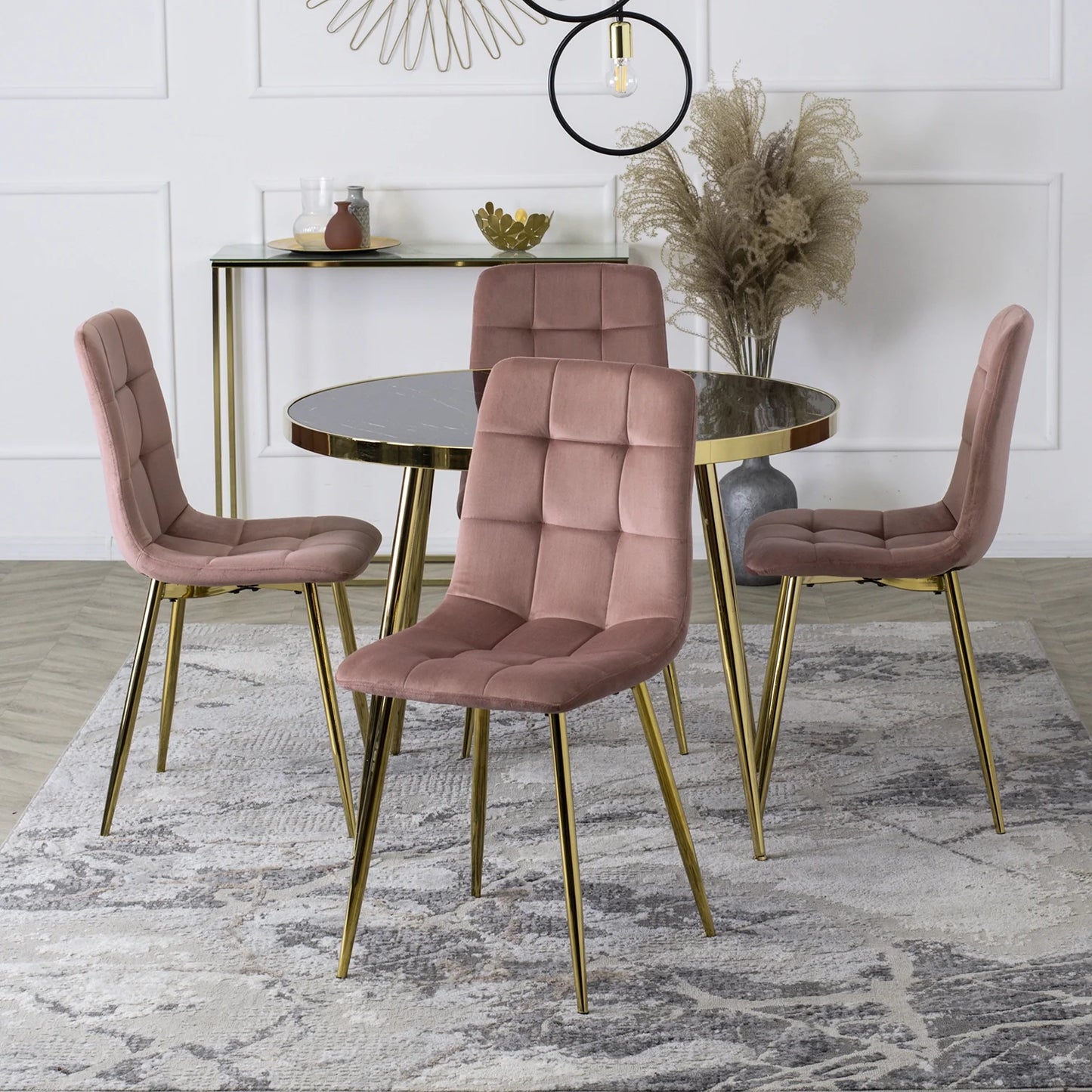 Elite YORK Pink Velvet Chair – A Statement of Elegance & Luxury
