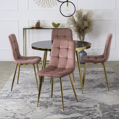 Elite YORK Pink Velvet Chair – A Statement of Elegance & Luxury