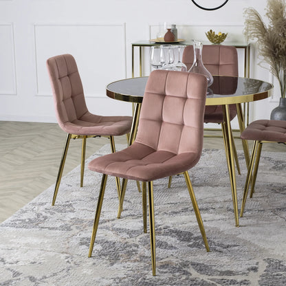 Elite YORK Pink Velvet Chair – A Statement of Elegance & Luxury