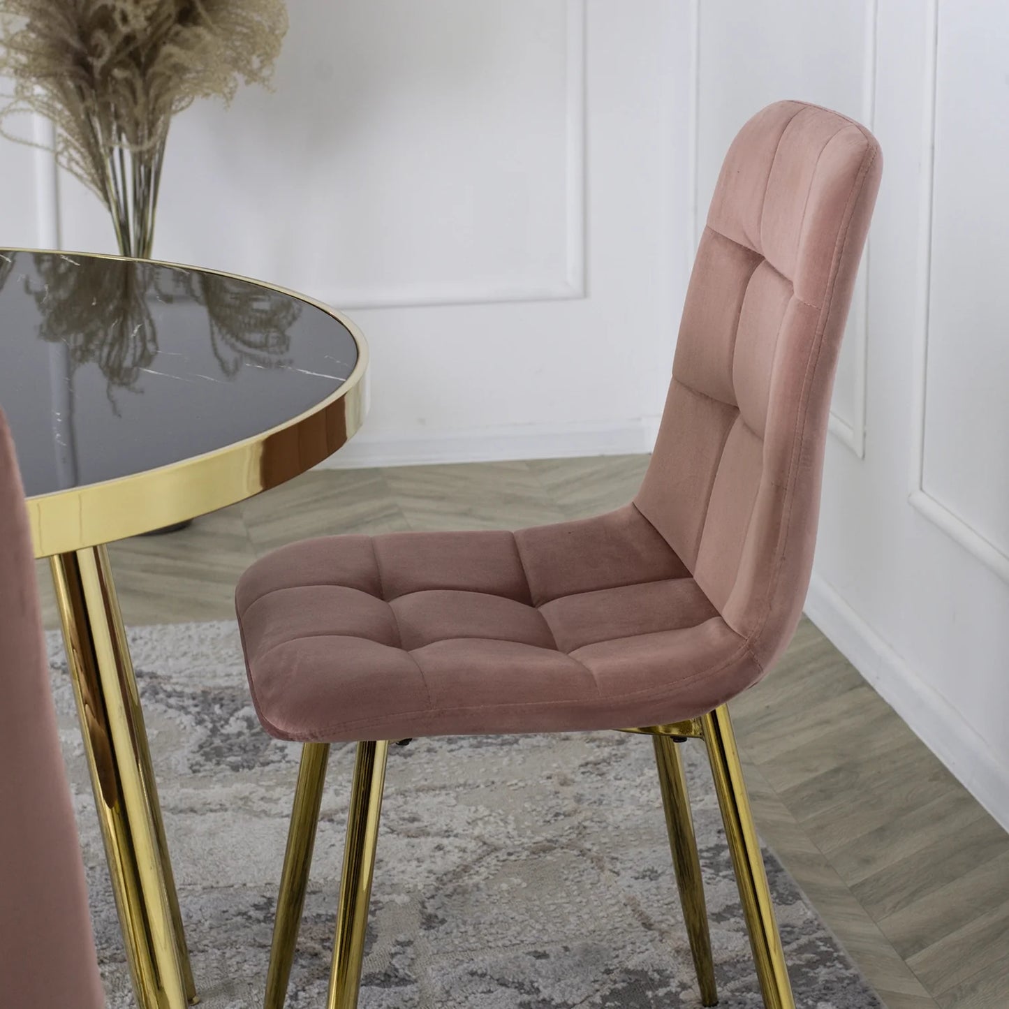 Elite YORK Pink Velvet Chair – A Statement of Elegance & Luxury