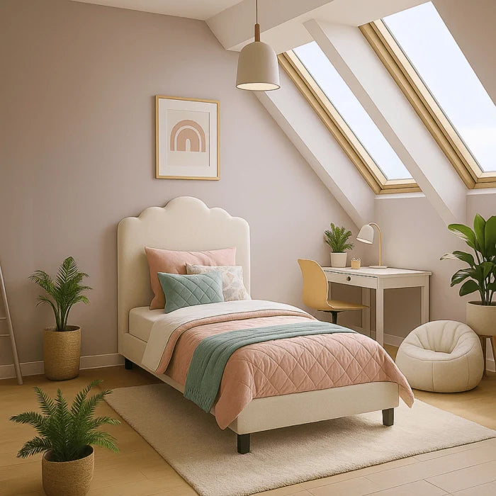 Elite CRATER Boucle Single Bed with Colour Options- 90 x 200 cm