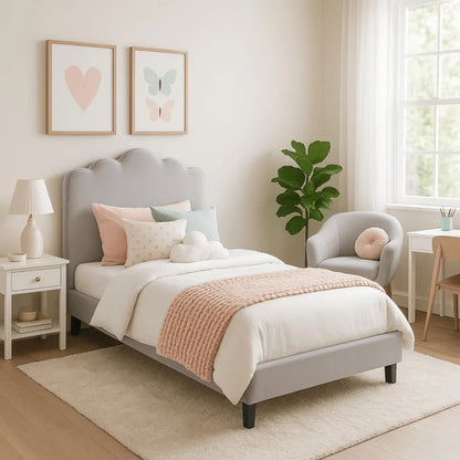 Elite CRATER Boucle Single Bed with Colour Options- 90 x 200 cm