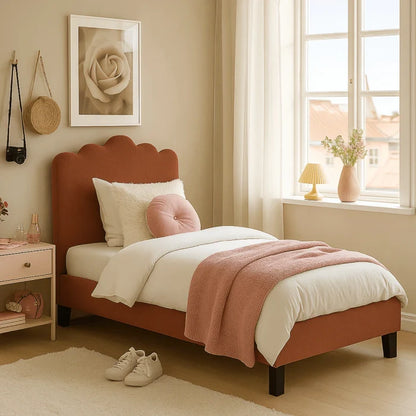 Elite CRATER Velour Single Bed with Colour Options- 90 x 200 cm