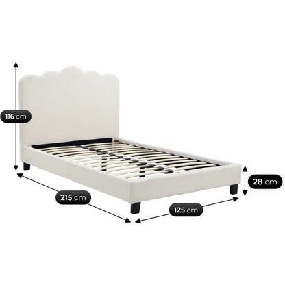 Elite CRATER Boucle Single Bed with Colour Options-120 x 200 cm