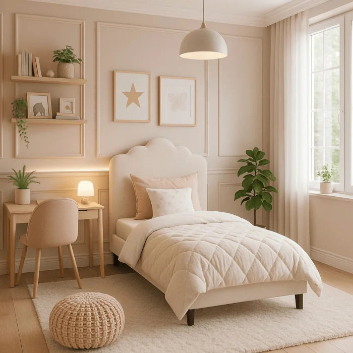 Elite CRATER Velour Single Bed with Colour Options- 90 x 200 cm