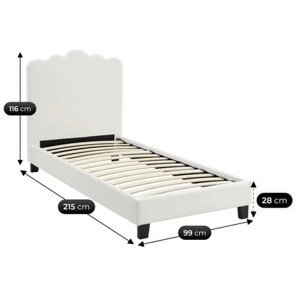 Elite CRATER Velour Single Bed with Colour Options- 90 x 200 cm