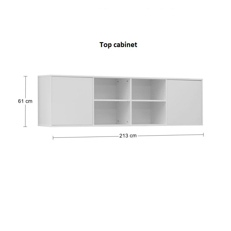 Customizable BASIC Murphy Bed Horizontal  Furniture Set White Matt 90, 120, 140 x 200 cm