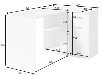 MO Begin Corner Desk – White