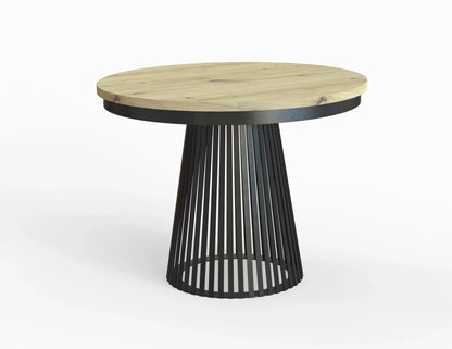 Redpak Nelly Ø100 cm Extendable Dining Table with Metal Slat Base