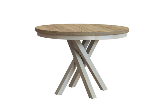 Round Extendable Dining Table Redpak Raven with Metal Ring Cashmere Legs (100/140)