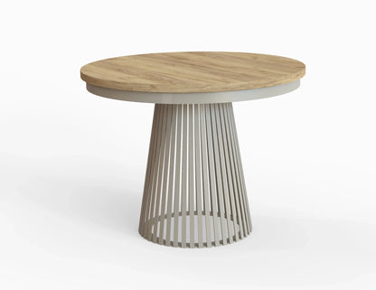 Redpak Nelly Ø100 cm Extendable Dining Table with Metal Slat Base