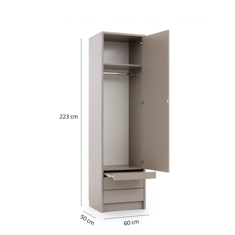 Genius Spacious Wardrobe with Pull-Out Nightstand