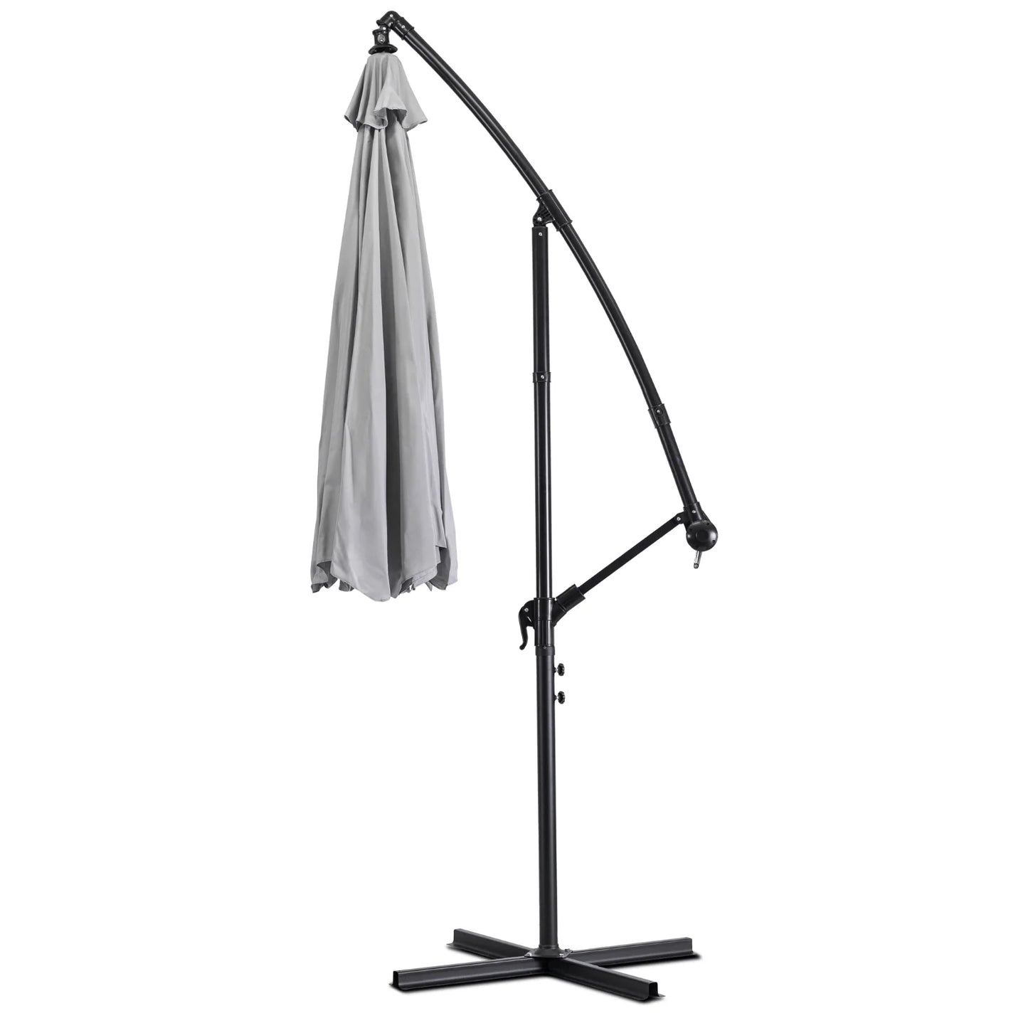 Elite AKRON Garden Umbrella Light Grey - Large Waterproof Outdoor Parasol