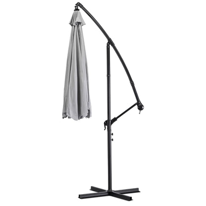 Elite AKRON Garden Umbrella Light Grey - Large Waterproof Outdoor Parasol