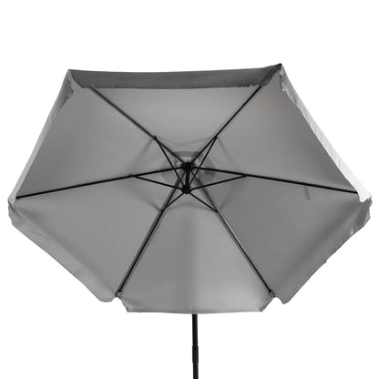 Elite AKRON Garden Umbrella Light Grey - Large Waterproof Outdoor Parasol