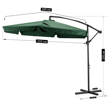 Elite AKRON Garden Umbrella  Green - Large Waterproof Outdoor Parasol
