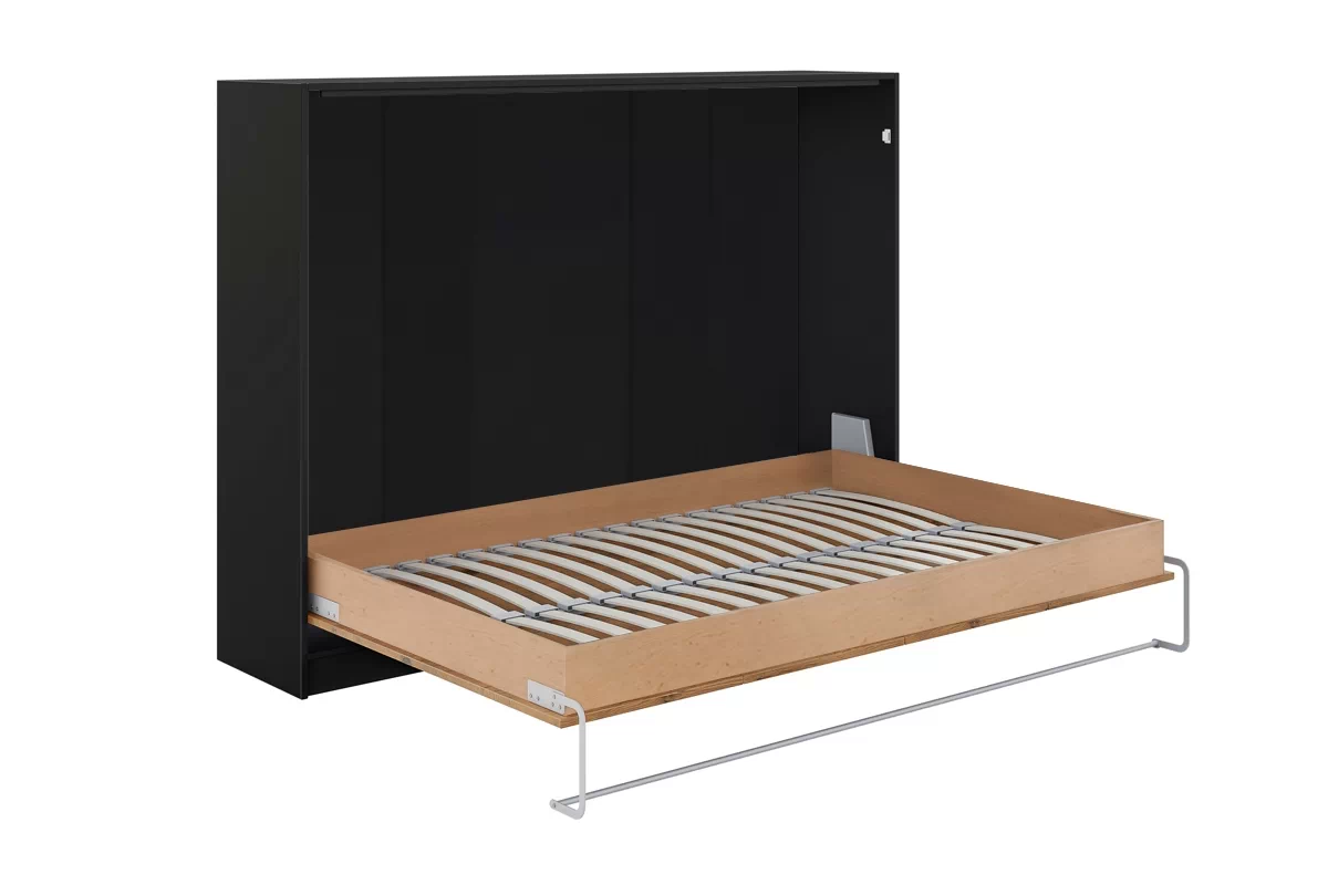 NE BASIC Murphy Bed Horizontal Black and Lancelot Oak 90,120,140 x 200 cm Mattress