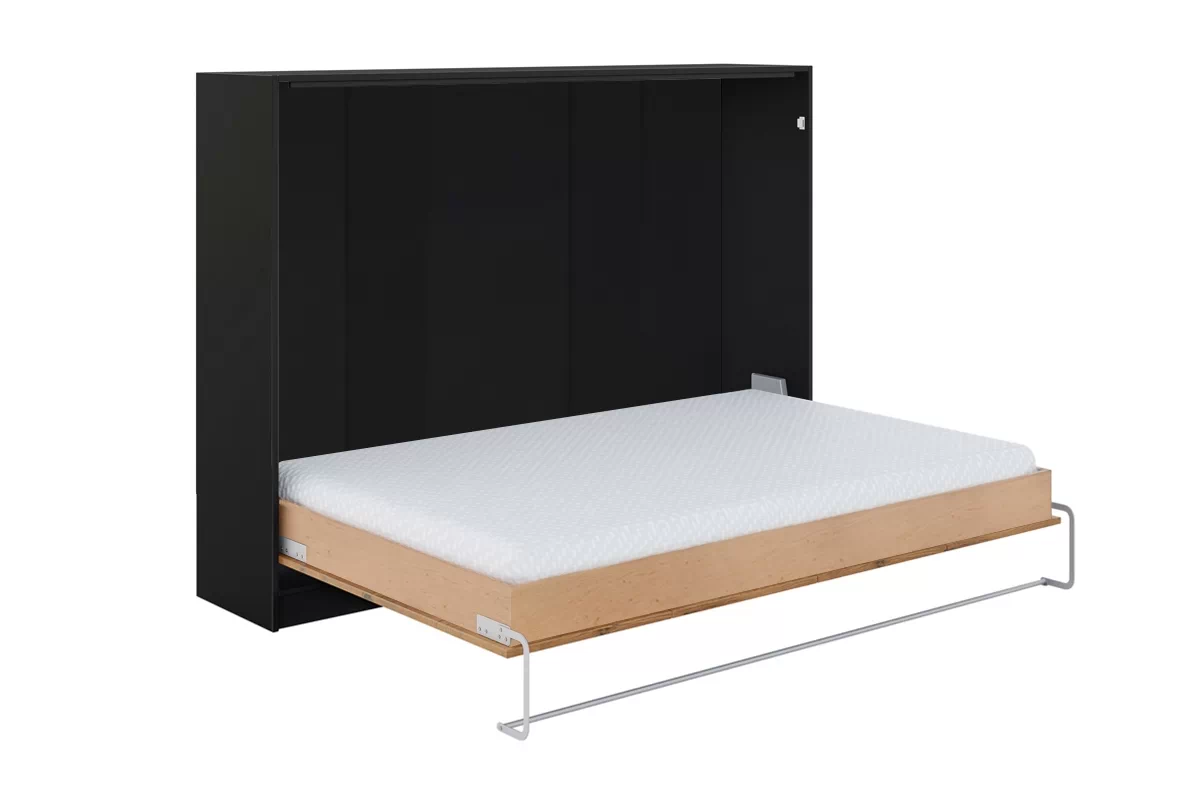 NE BASIC Murphy Bed Horizontal Black and Lancelot Oak 90,120,140 x 200 cm Mattress