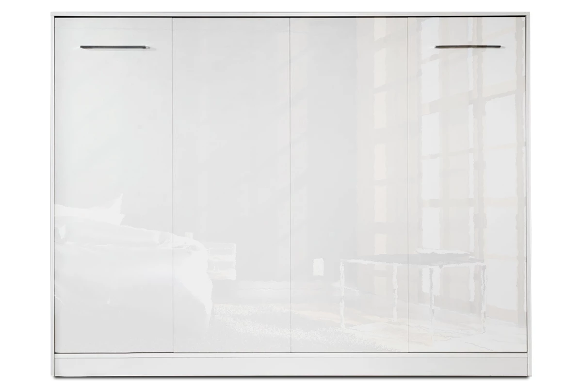 NE BASIC Murphy Bed Horizontal Gloss White - 90,120,140 x 200 cm Mattress